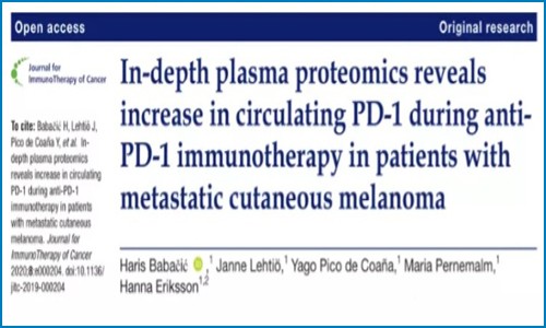JITC- 聯合全局和靶向蛋白組學揭示轉移性皮膚黑色素瘤患者血漿蛋白與抗 PD- 1 免疫治療之間的新關聯