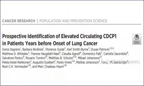 【腫瘤早篩】在肺癌發病前數年對外周血 CDCP1 升高的前瞻性識別