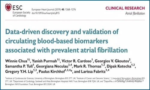 Eur Heart J- 伯明翰大學借助 Olink 發現和驗證心房顫動相關循環血液中的生物標志物