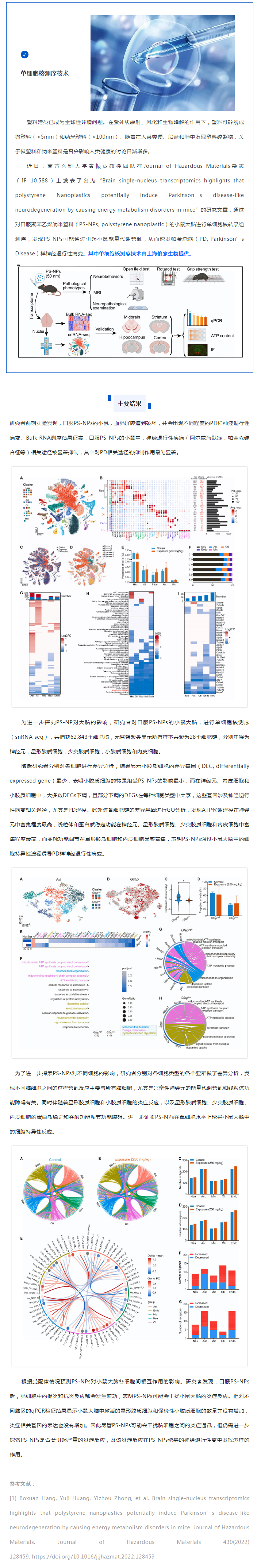項目文章_伯豪生物單細胞核測序助力發現納米塑料誘發帕金森樣神經退行性病變