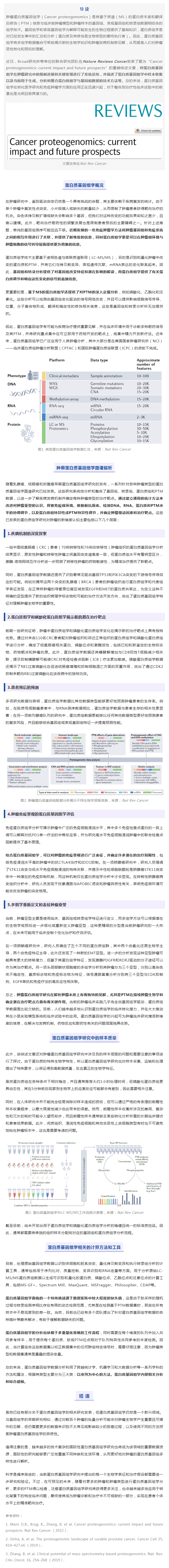 Nat Rev Cancer 重磅綜述 _ 腫瘤蛋白質基因組學研究進展及未來前景