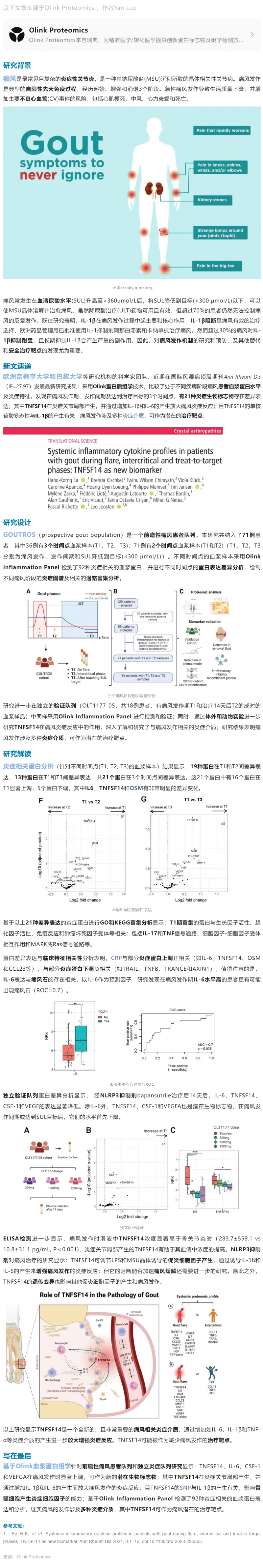8-2 痛風(fēng)案例 |Olink 助力系統(tǒng)炎癥因子圖譜繪制與新靶點(diǎn)發(fā)現(xiàn)