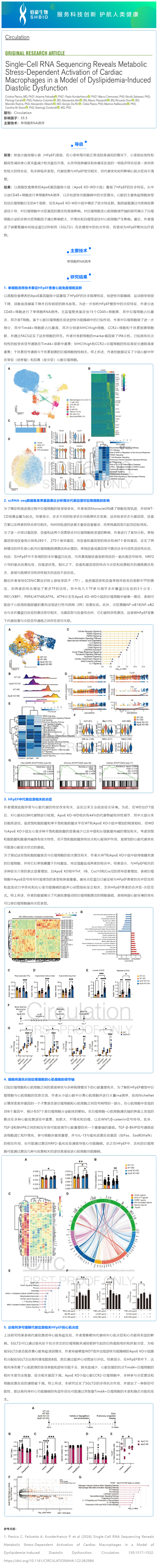 文獻解讀_單細胞 RNA 測序揭示血脂異常誘導的舒張功能障礙模型中心臟巨噬細胞代謝應激依賴性激活