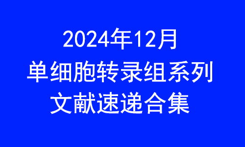 文獻速遞 | 2024 年 12 月單細胞轉(zhuǎn)錄組系列
