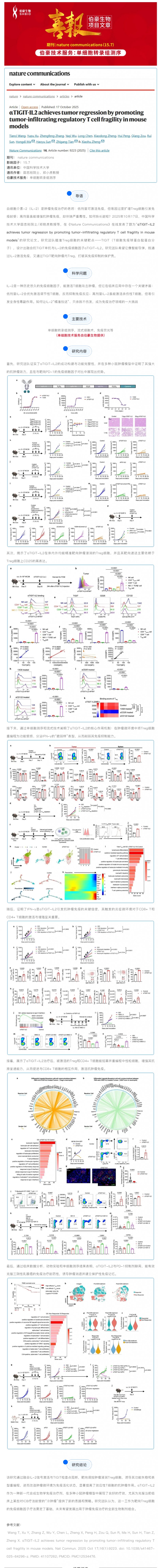 11- 5 單細胞項目文章_αTIGIT-IL2 通過促進小鼠模型中腫瘤浸潤調節(jié)性 T 細胞脆性實現腫瘤消退