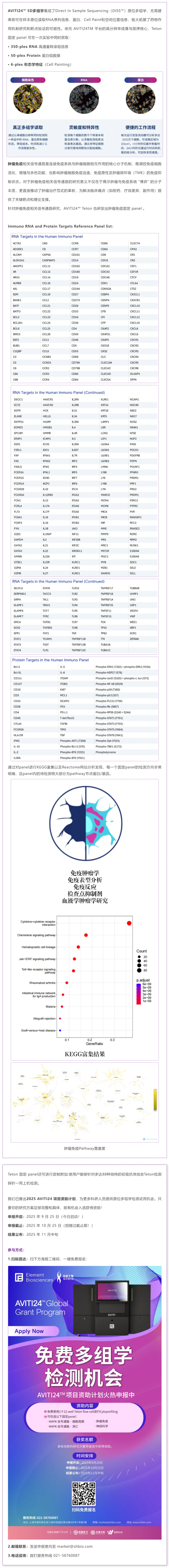5D 原位多組學(xué) AVITI24 靶向 panel—腫瘤免疫