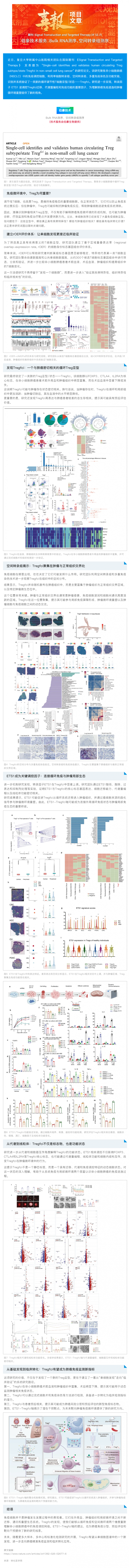 項目文章 _ STTT 重磅：單細胞揭示肺癌循環 Treg 新亞型 Tregfci ETS1 調控腫瘤免疫微環